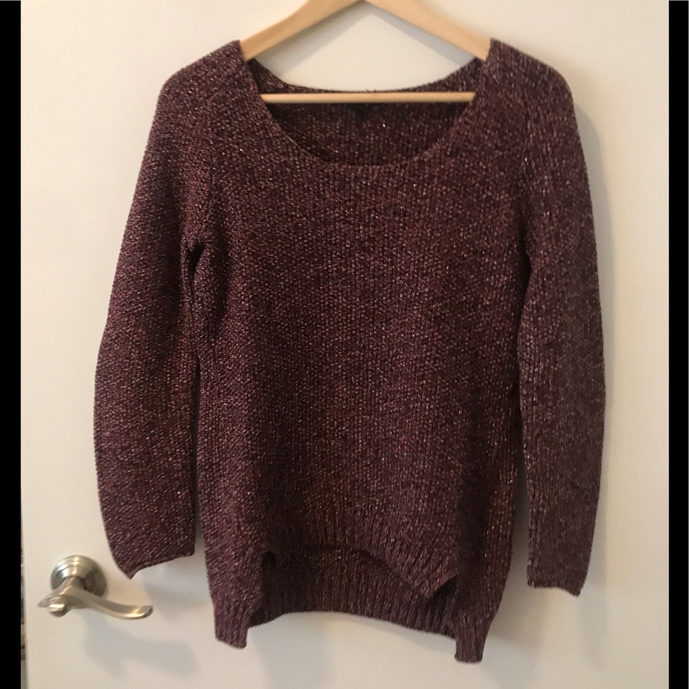 Maje Burgundy Sweater with Lurex Thread